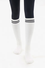 Double Line Knee Socks – Black