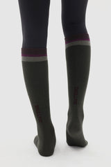 Bold Color-Block Knee-High Socks - Beige