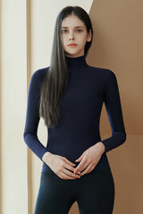 Soft Warm High-Neck Top - Light Beige