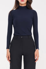 Soft Warm High-Neck Top - Light Beige