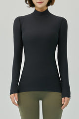 Soft Warm High-Neck Top - Light Beige