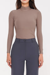 Soft Warm High-Neck Top - Light Beige