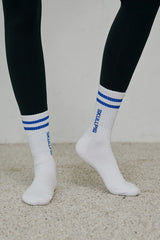 Double Line Sport Socks - Blue
